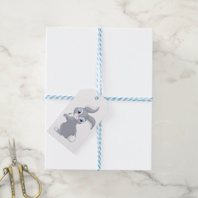 Étiquettes-cadeau Balise cadeau de lapin de Pâques heureux (Avec de laficelle)