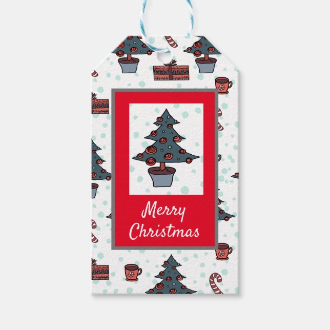 Étiquettes-cadeau Balise cadeau de l'arbre de Noël (Devant)