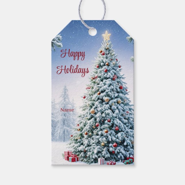 Étiquettes-cadeau Balise cadeau de l'arbre de Noël (Devant)