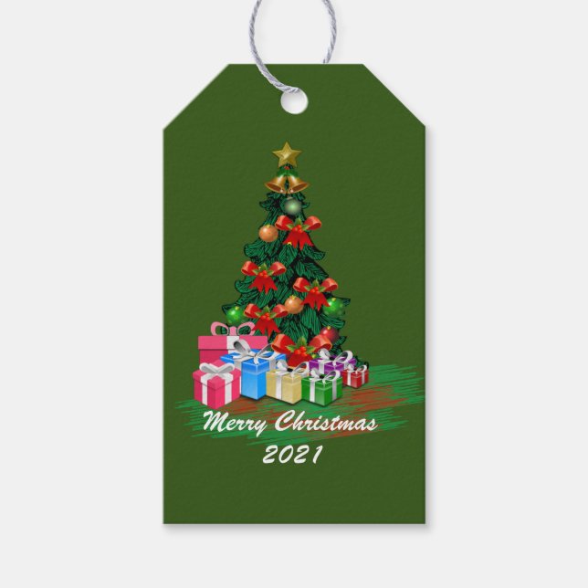 Étiquettes-cadeau Balise cadeau de l'arbre de Noël (Devant)