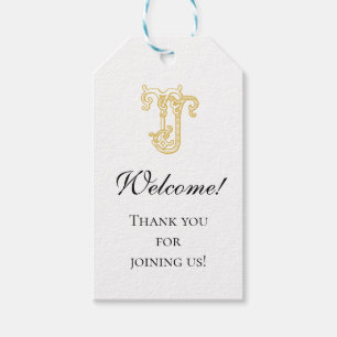 Étiquettes-cadeau Balise cadeau de logo JT Monogram TJ COULEURS MODI