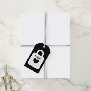Étiquettes-cadeau Balise cadeau de mariage personnalisée avec verrou