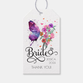Étiquettes-cadeau Balise Cadeau de mariée boho Floral Butterfly Favo
