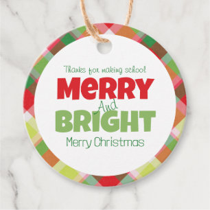 Étiquettes Cadeau Balise cadeau de Merci Joyeux et brillant enseigna