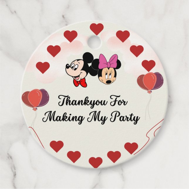 Étiquettes Cadeau Balise cadeau de mignonne Mickey (Devant)