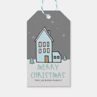 Étiquettes-cadeau Balise cadeau de Noël à la maison