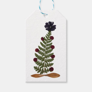 Étiquettes-cadeau Balise Cadeau de Noël Arbre-Fleur pourpre
