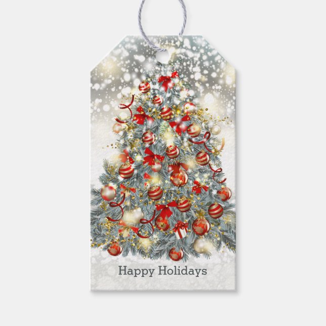 Étiquettes-cadeau Balise cadeau de Noël, baubles (Devant)