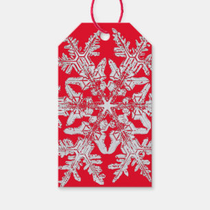 Étiquettes-cadeau Balise cadeau de NOËL BENTLEY SNOWFLAKE EN ROUGE