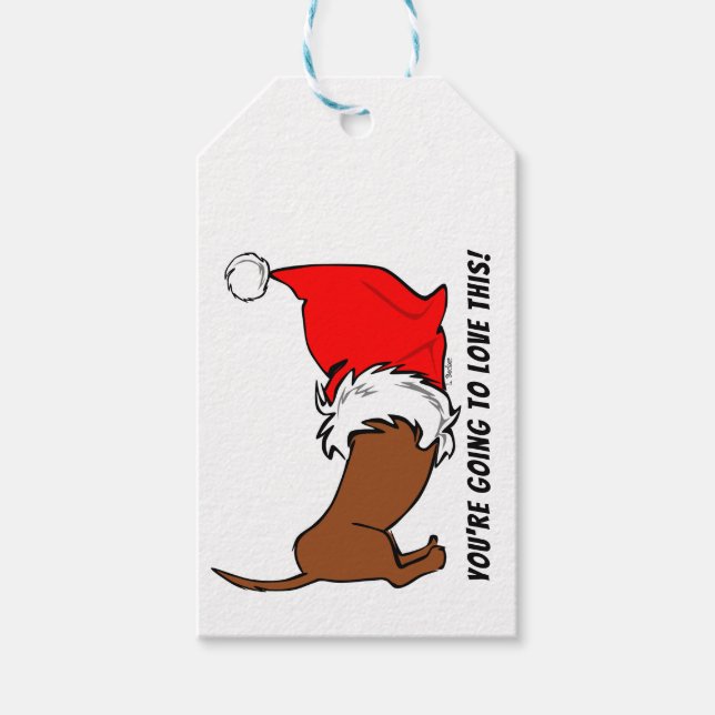 Étiquettes-cadeau Balise cadeau de Noël Dachshund (Devant)