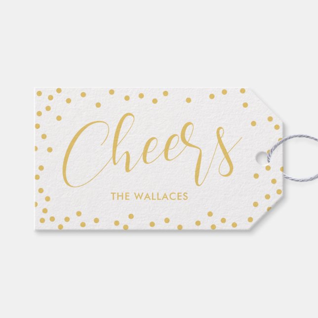 Étiquettes-cadeau Balise cadeau de Noël de Bubbly Cheer (Devant (Horizontal))