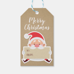 Étiquettes-cadeau Balise cadeau de Noël de Cute Père Noël