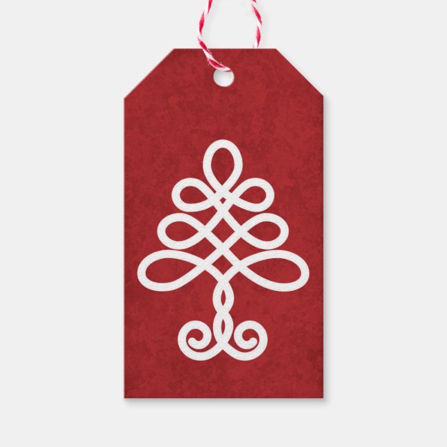 Étiquettes-cadeau Balise cadeau de Noël de l'arbre celtique (Devant)