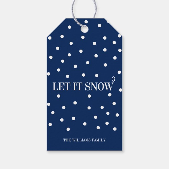 Étiquettes-cadeau Balise cadeau de Noël de neige (Devant)