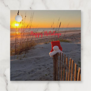 Étiquettes Cadeau Balise cadeau de Noël de plage