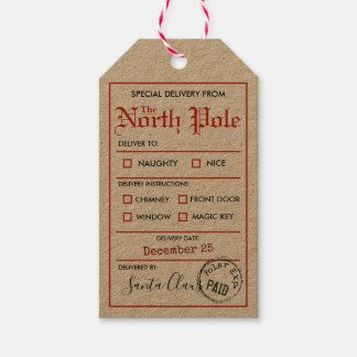 Étiquettes-cadeau Balise cadeau de Noël du Pôle Nord