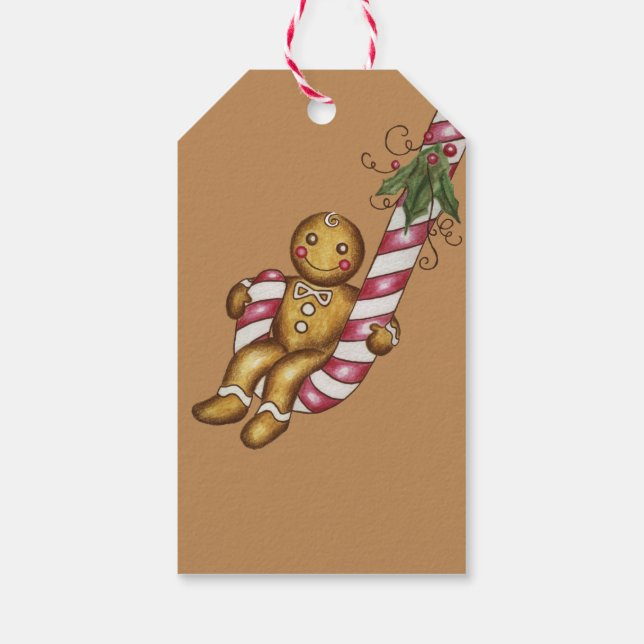 Étiquettes-cadeau Balise cadeau de Noël en pain d'épice personnalisé (Dos)