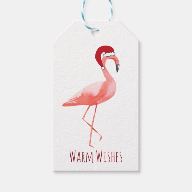 Étiquettes-cadeau Balise cadeau de Noël Flamant rose | drôle personn (Devant)