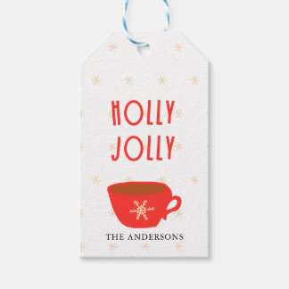 Étiquettes-cadeau Balise cadeau de Noël Holly Jolly