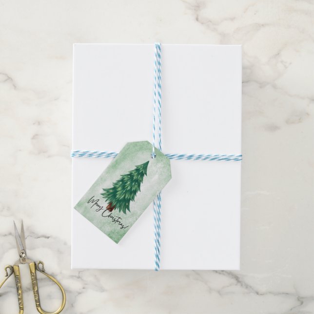 Étiquettes-cadeau Balise cadeau de Noël Joyeux (Avec de laficelle)