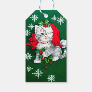 Étiquettes-cadeau Balise cadeau de Noël Kitten pour Noël