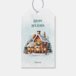 Étiquettes-cadeau Balise cadeau de Noël Maison de pain d'épice