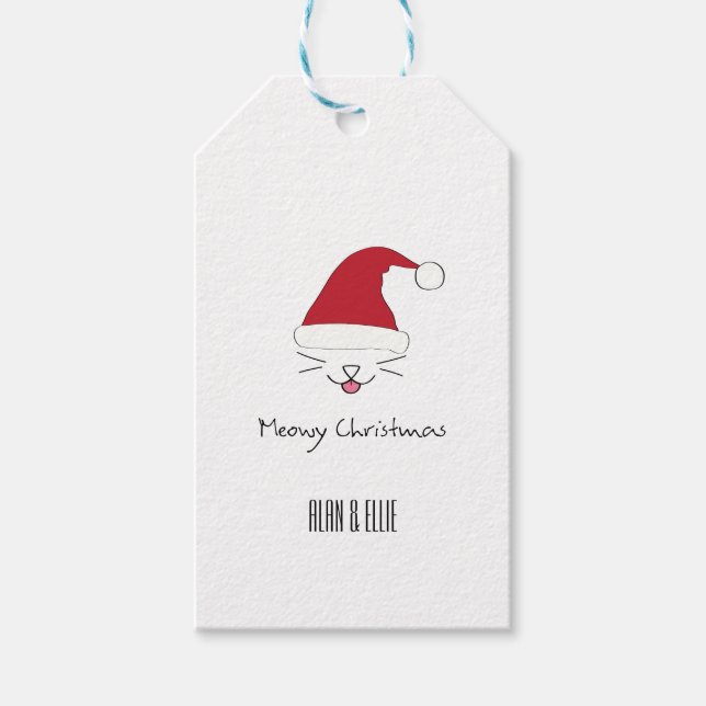 Étiquettes-cadeau Balise cadeau de Noël Meowy (Devant)