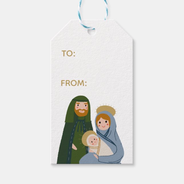Étiquettes-cadeau Balise cadeau de Noël Nativité (Devant)