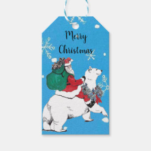 Étiquettes-cadeau Balise cadeau de Noël Père Noël Ours polaire Desig