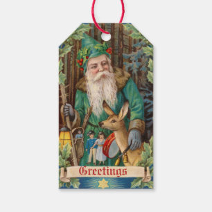 Étiquettes-cadeau Balise cadeau de Noël Père vintage Woodland