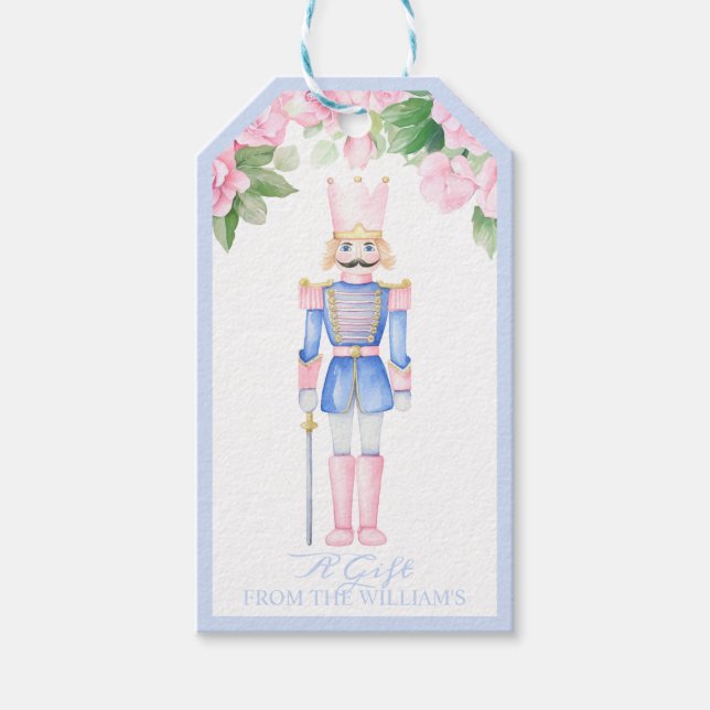 Étiquettes-cadeau Balise cadeau de Noël personnalisée Pastel Nutcrac (Devant)