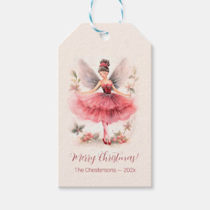 Étiquettes-cadeau Balise cadeau de Noël Pink Sugar Plum Fairy