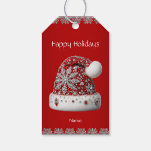 Étiquettes-cadeau Balise cadeau de Noël Red Santa Hat