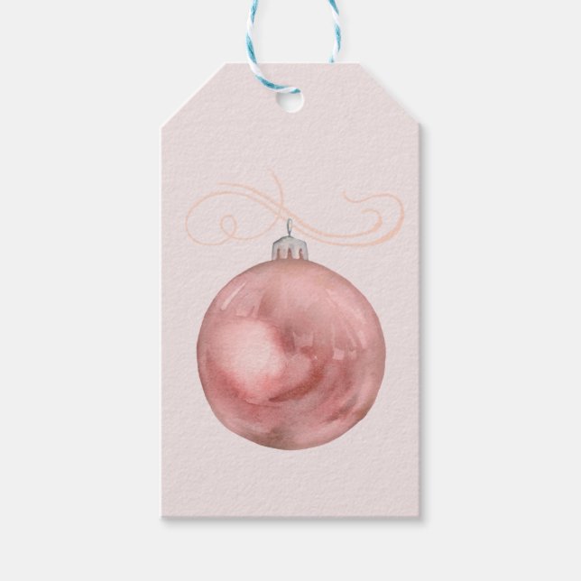 Étiquettes-cadeau Balise cadeau de Noël rose pour femme (Devant)