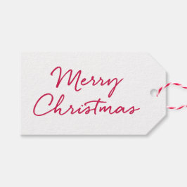 Étiquettes-cadeau Balise cadeau de Noël rouge et blanc