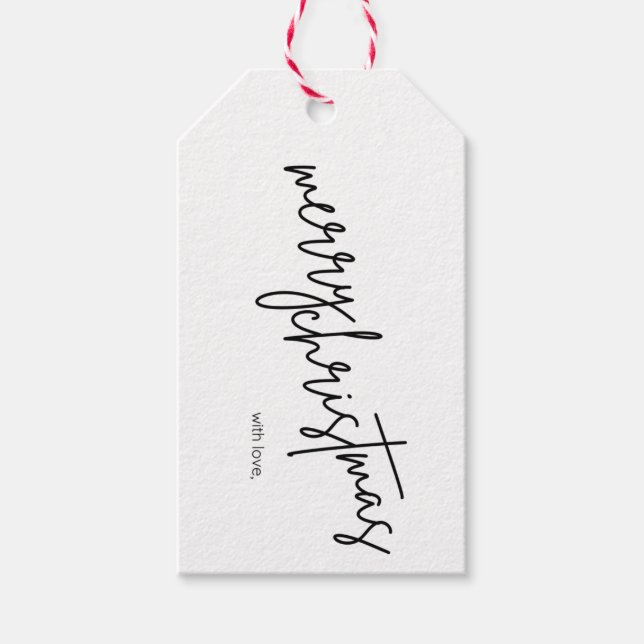 Étiquettes-cadeau Balise cadeau de Noël simple et moderne (Devant)