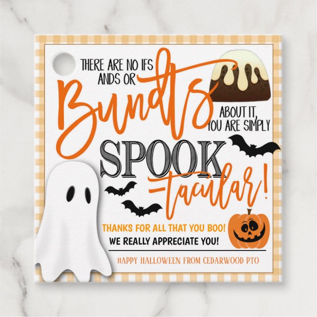Étiquettes Cadeau Balise cadeau de panier d'Halloween (Devant)