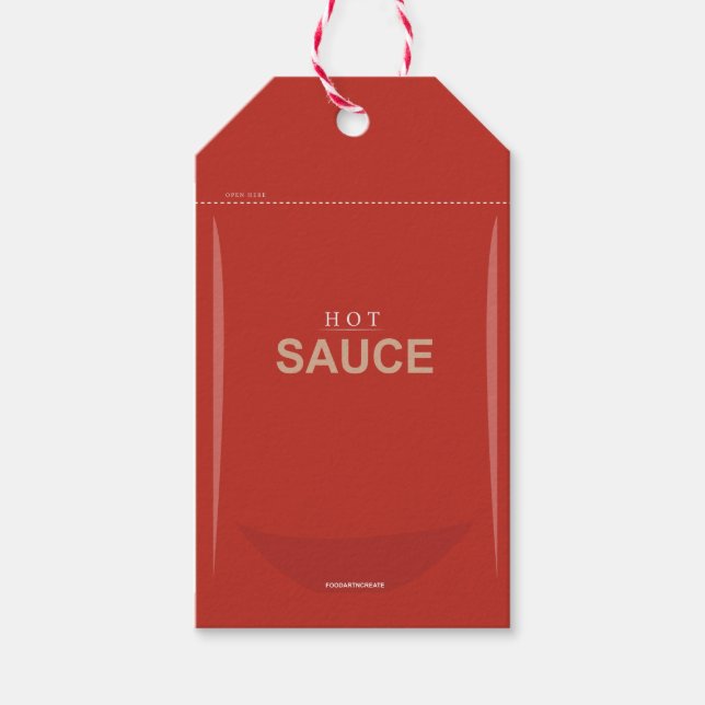 Étiquettes-cadeau Balise cadeau de paquet Red Hot Sauce personnalisa (Devant)