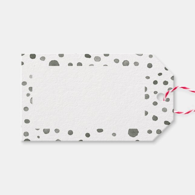 Étiquettes-cadeau Balise cadeau de points d'aquarelle Pine Confetti (Devant (Horizontal))