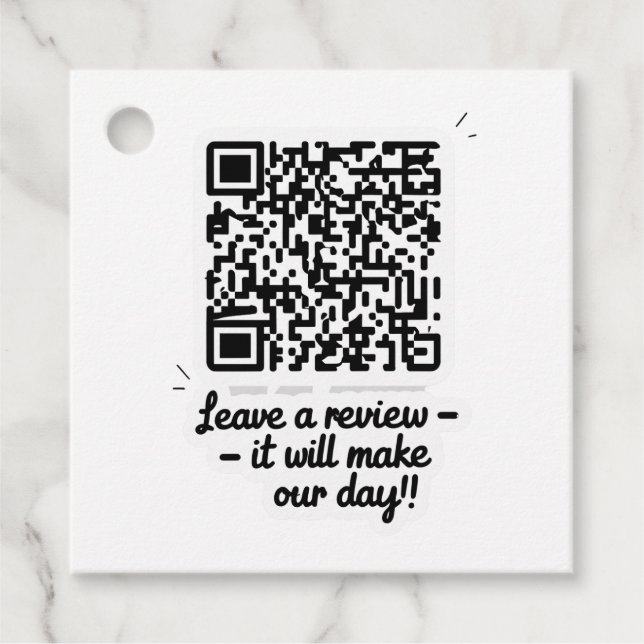 Étiquettes Cadeau Balise cadeau de révision de code QR (Devant)