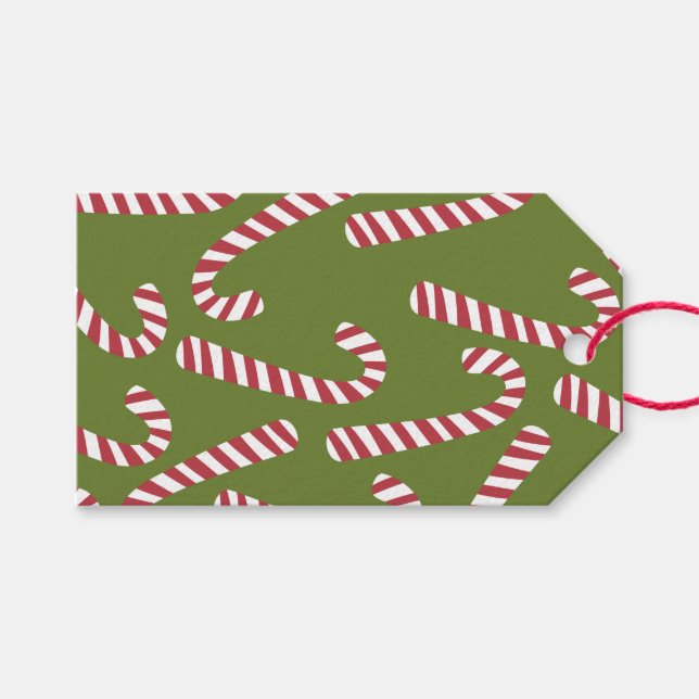 Étiquettes-cadeau Balise cadeau de Sucres de canne de Noël (Devant (Horizontal))
