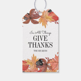 Étiquettes-cadeau Balise Cadeau de Thanksgiving pour les feuilles d'