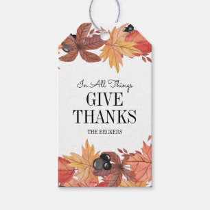 Étiquettes-cadeau Balise Cadeau de Thanksgiving pour les feuilles d'