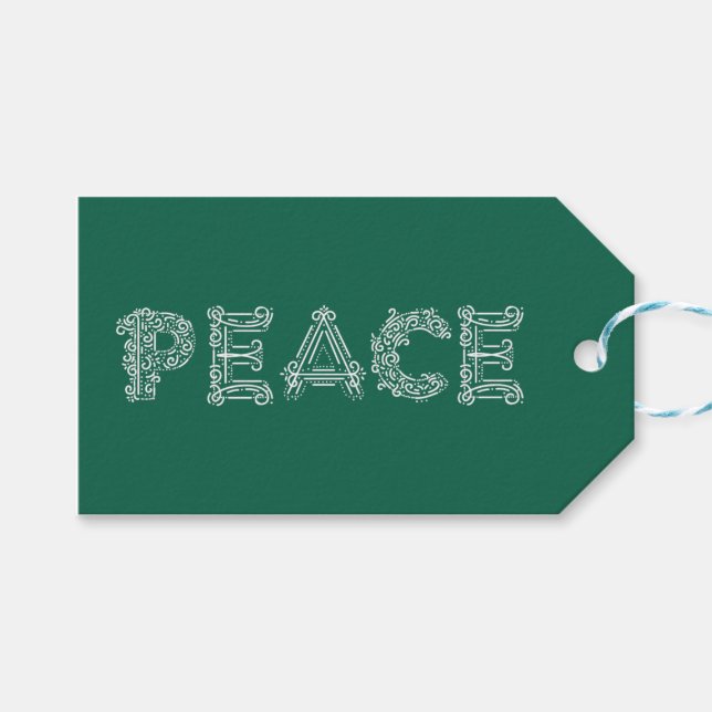 Étiquettes-cadeau Balise cadeau de vacances Peace (Devant (Horizontal))