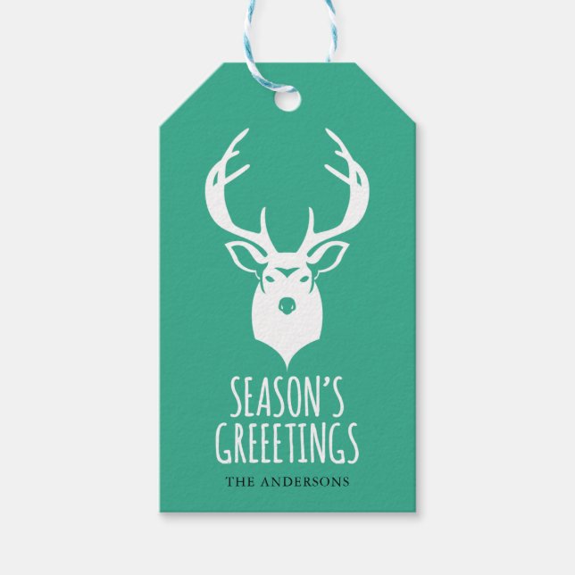 Étiquettes-cadeau Balise cadeau de vacances Reindeer (Devant)