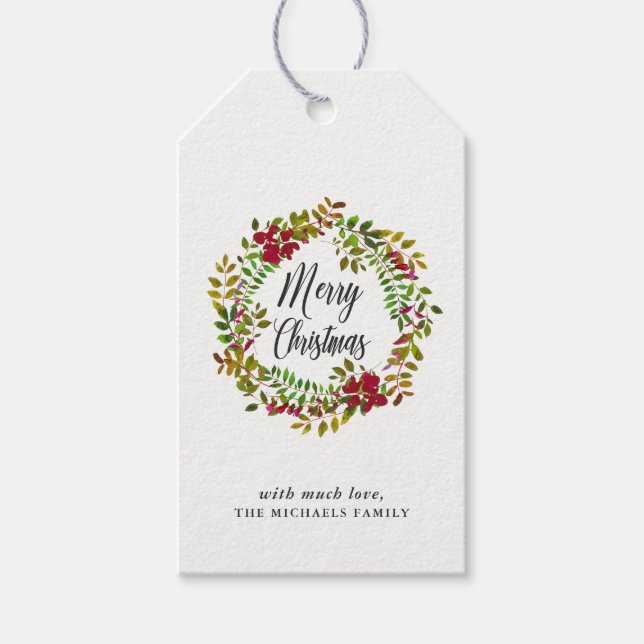 Étiquettes-cadeau Balise cadeau de voeux de Noël Joyeux Noël (Devant)