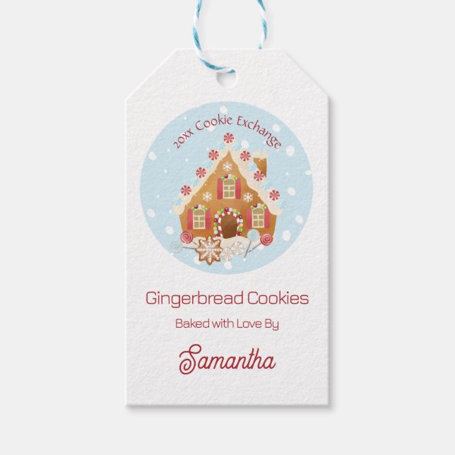 Étiquettes-cadeau Balise cadeau d'échange de cookies personnalisable (Devant)