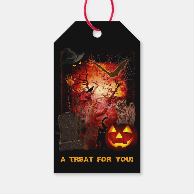 Étiquettes-cadeau Balise cadeau d'Halloween (Devant)