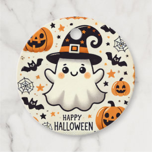 Étiquettes Cadeau Balise cadeau d'Halloween Rond