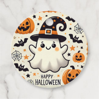 Étiquettes Cadeau Balise cadeau d'Halloween Rond